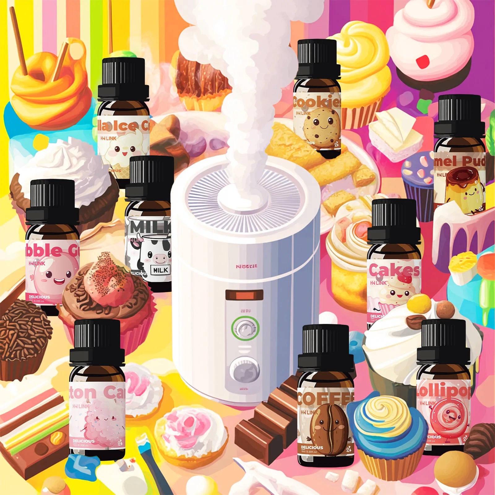10ml Cakes Essential Oils Perfumes Skin Care Body Oil Candle, Soap Making, Aromatherapy, Humidifiers Gifts Car Air Freshener