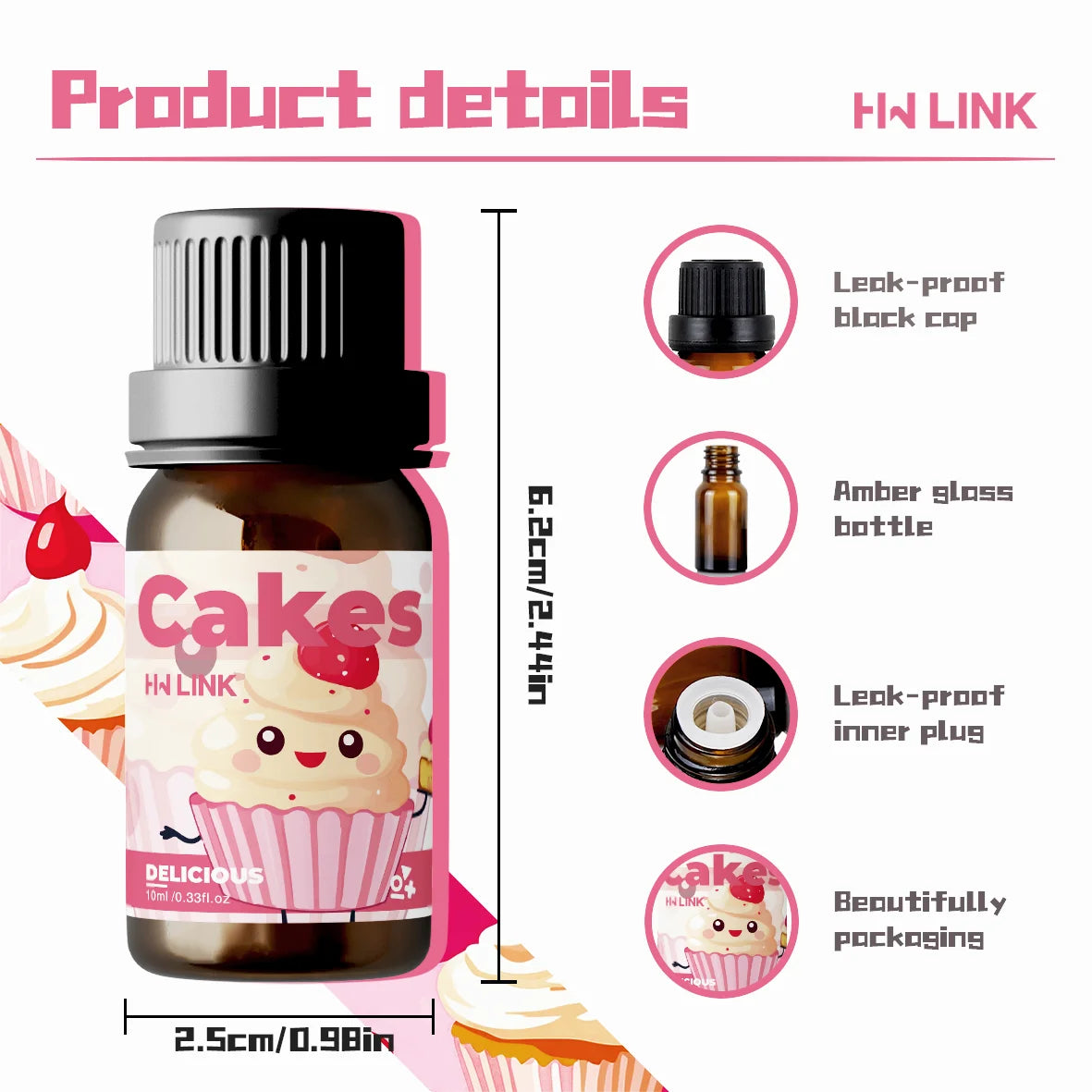 10ml Cakes Essential Oils Perfumes Skin Care Body Oil Candle, Soap Making, Aromatherapy, Humidifiers Gifts Car Air Freshener