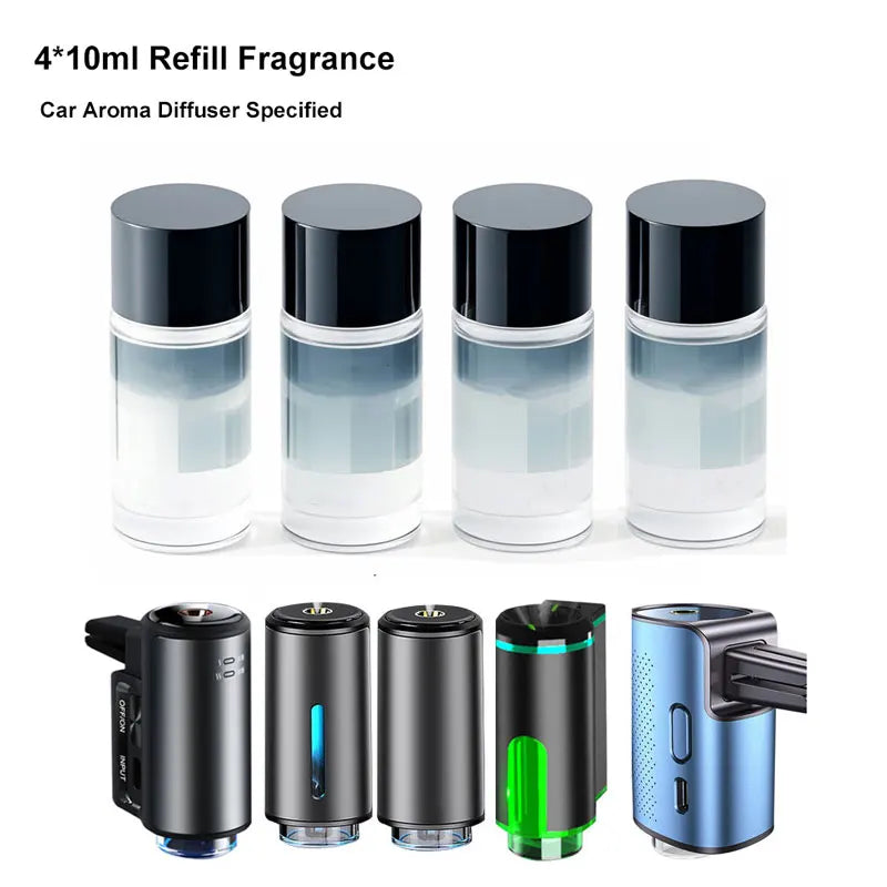 Refill Flavoring For Car Air Freshener Air Vent Outlet Fragrance Diffuser Refilled Smell  Odor Removal 10ml Essential Oil 4Pcs