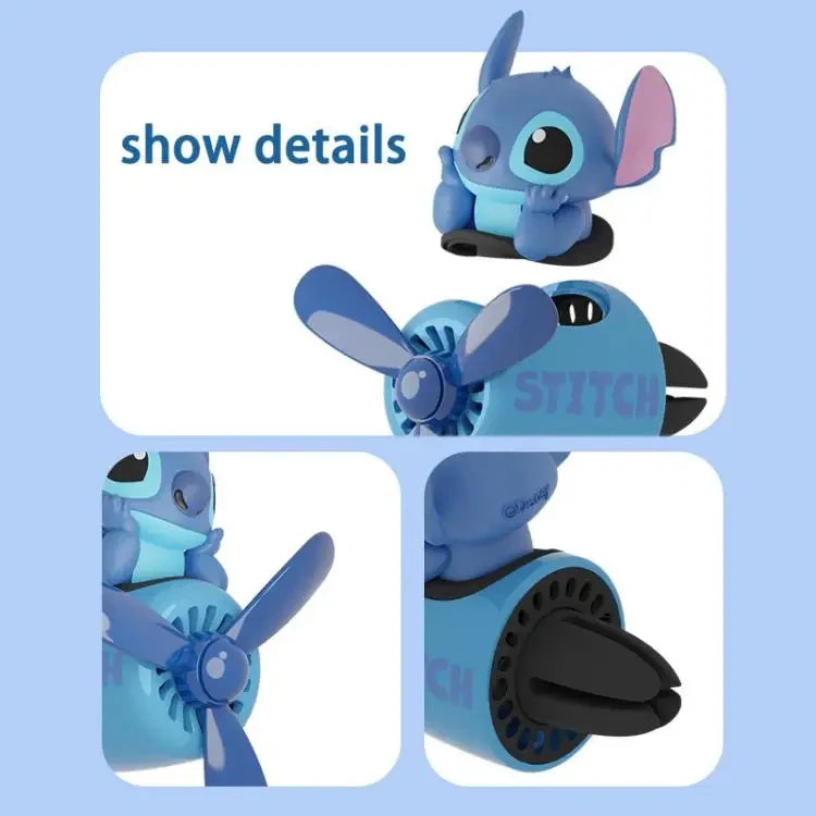 Stitch Car Air Freshener Cute Stitch Pilot Propeller Outlet Aromatherapy Car Interior Vent Fresheners Perfume Decor Gifts
