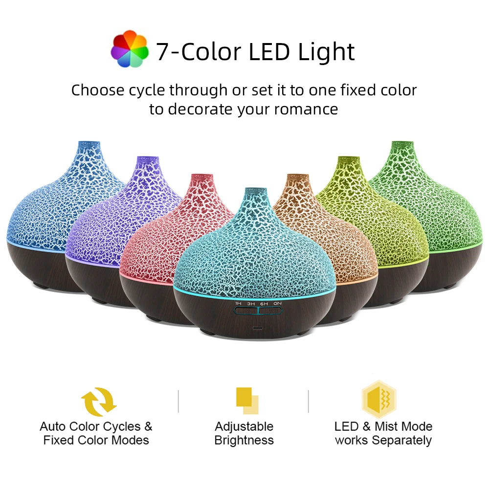 Ultrasonic Oil Diffuser 550ml, Auto Shut Off, Quiet for , Bedroom, Office, Spa