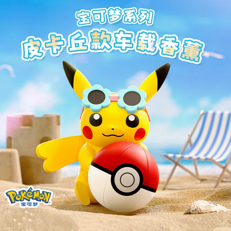 Anime Pokemon Pikachu Action Figure Car Fragrance Smell In Styling Vent Diffuse Propeller Clip Perfume Accessor Car Decoration